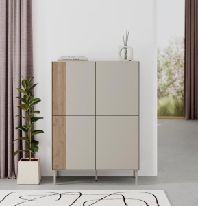 Bufet inferior crem/maro din metal 90 cm Marina The Home Collection