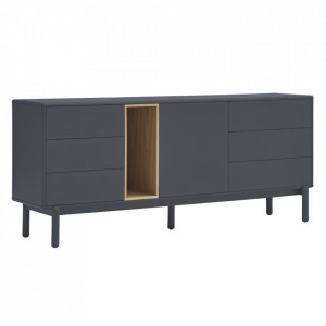 Bufet inferior gri antracit din lemn 180 cm Corvo Teulat