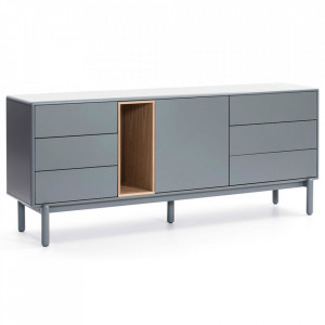 Bufet inferior gri perla din lemn 180 cm Corvo Teulat