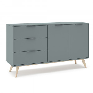 Bufet inferior kaki/crem din lemn 140 cm Pisco Quiet Object