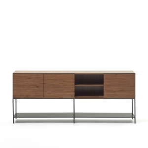 Bufet inferior maro din metal 195 cm Vedrana Walnut Kave Home