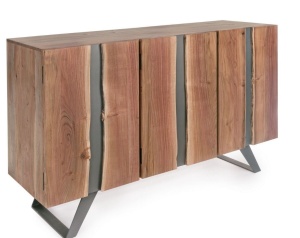 Bufet inferior maro/gri din lemn 145 cm Aron Bizzotto