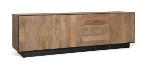 Bufet inferior maro/negru din lemn 180 cm Calm Giner y Colomer