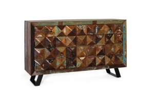 Bufet inferior multicolor din lemn 150 cm Recycled Diamond Giner y Colomer