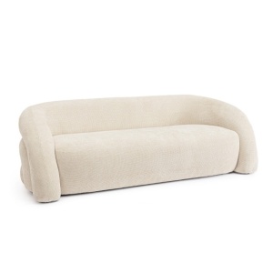 Canapea alba din textil pentru 3 persoane Clemence Bizzotto