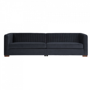 Canapea albastra din catifea 275 cm Ink Nouveau XL Be Pure Home