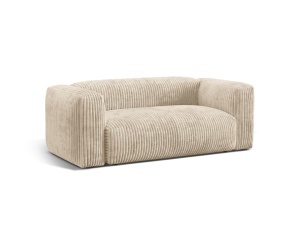 Canapea bej deschis din textil pentru 2 persoane Martina Corduroy Micadoni