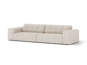 Canapea bej deschis din textil pentru 4 persoane Jennifer Chenille Micadoni