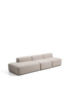 Canapea bej din textil pentru 3 persoane Blok Chenille Left Kave Home