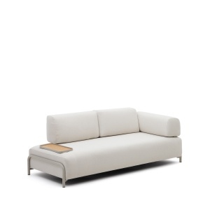 Canapea bej din textil pentru 3 persoane Compo Right Kave Home