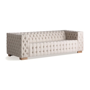 Canapea bej din textil pentru 3 persoane Genhof Vical Home