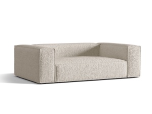 Canapea bej din textil pentru 3 persoane Nuria Boucle Micadoni
