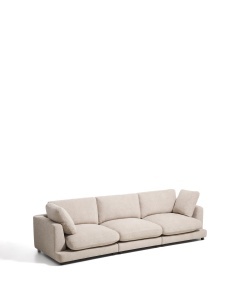 Canapea bej din textil pentru 4 persoane Gala Microboucle Kave Home