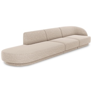 Canapea bej din textil pentru 4 persoane Miley Right Micadoni