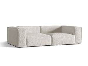 Canapea bej din textil pentru 4 persoane Nuria Boucle Micadoni