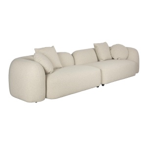 Canapea bej din textil pentru 4 persoane Perry Quiet Object