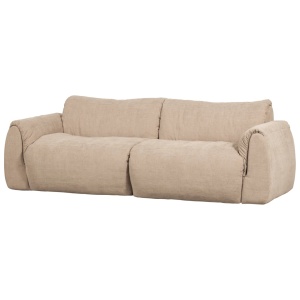 Canapea bej nisipiu din textil pentru 2 persoane Baggy Chenille Woood