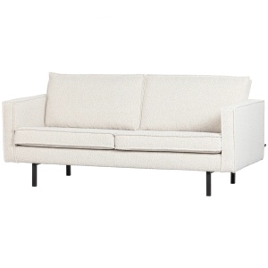 Canapea crem din textil pentru 2,5 persoane Rodeo Boucle Woood