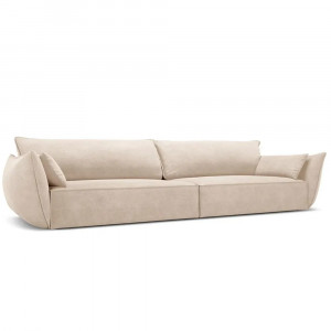 Canapea crem din textil pentru 4 persoane Kaelle Micadoni
