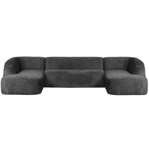 Canapea cu colt albastra din catifea 339 cm Sloping Woood