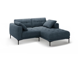 Canapea cu colt albastru inchis din textil pentru 2 persoane Bemy Right Structural Micadoni