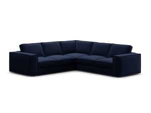 Canapea cu colt albastru royal din catifea pentru 4 persoane Pola Symmetrical Micadoni