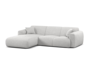 Canapea cu colt argintie din textil pentru 4 persoane Molino Eden Left Micadoni