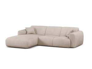 Canapea cu colt bej din textil pentru 4 persoane Molino Chenille Left Micadoni