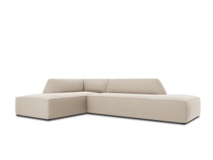 Canapea cu colt bej din textil pentru 4 persoane Ruby Corduroy Left Micadoni