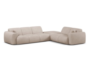 Canapea cu colt bej din textil pentru 6 persoane Molino Chenile Right Micadoni