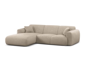 Canapea cu colt bej inchis din textil pentru 4 persoane Molino Eden Left Micadoni