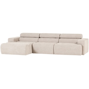 Canapea cu colt crem din textil 300 cm Novi Boucle Left Woood