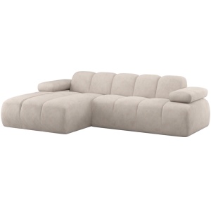 Canapea cu colt ecru din textil 284 cm Mojo Rib Left Woood