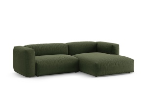 Canapea cu colt extensibila verde din textil pentru 4 persoane Martina Right Micadoni
