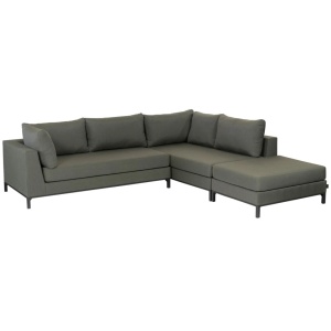 Canapea cu colt exterior din textil verde 246 cm Sicilie Right Woood