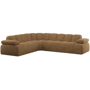 Canapea cu colt galben miere din textil 310 cm Mojo Woolly Left Woood