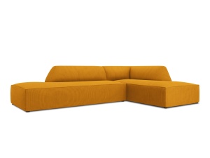 Canapea cu colt galbena din textil pentru 4 persoane Ruby Scala Right Micadoni