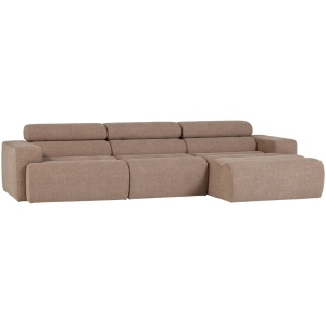 Canapea cu colt grej din textil 300 cm Novi Boucle Right Woood