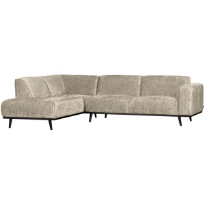 Canapea cu colt gri din catifea 274 cm Statement Left Woood