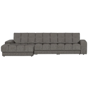 Canapea cu colt gri din textil 316 cm Second Date Vintage Left Woood