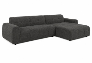 Canapea cu colt gri inchis din textil pentru 2.5 persoane Columbia Quiet Object
