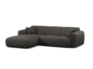 Canapea cu colt gri inchis din textil pentru 4 persoane Molino Eden Left Micadoni