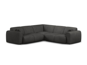 Canapea cu colt gri inchis din textil pentru 5 persoane Molino Chenile Micadoni