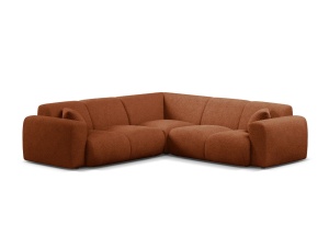 Canapea cu colt maro teracota din textil pentru 5 persoane Molino Boucle Micadoni