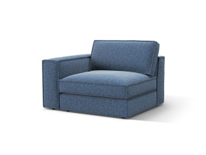 Canapea cu colt modulara albastru inchis din textil pentru 1 persoana Pola Babel Left Micadoni
