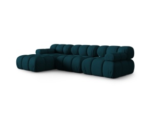 Canapea cu colt modulara albastru navy din textil pentru 4 persoane Bellis 155 Left 3D Micadoni