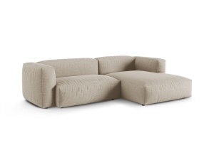 Canapea cu colt modulara bej deschis din textil pentru 2 persoane Martina Boston Right Micadoni