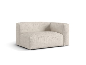 Canapea cu colt modulara bej din textil pentru 1 persoana Martina Boucle Right XL Micadoni