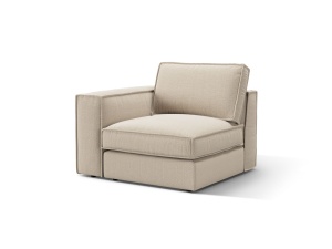 Canapea cu colt modulara bej din textil pentru 1 persoana Pola Left Micadoni
