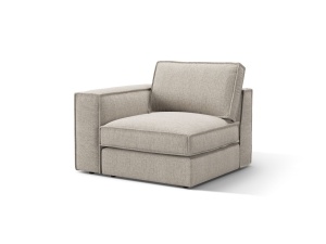 Canapea cu colt modulara bej nisipiu din textil pentru 1 persoana Pola Left Micadoni